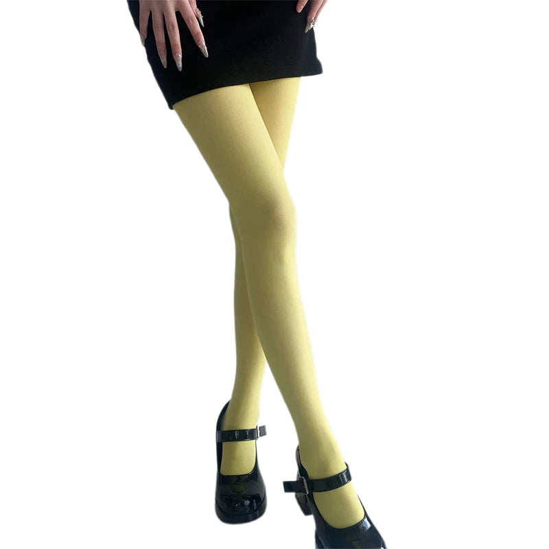 Velvet Leggings Stylish Solid Color Stretchy Tights Hosiery for Evening Outfit