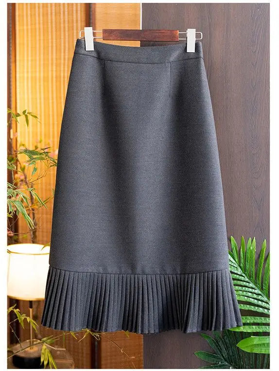 Fishtail High Waist Pleated Skirt