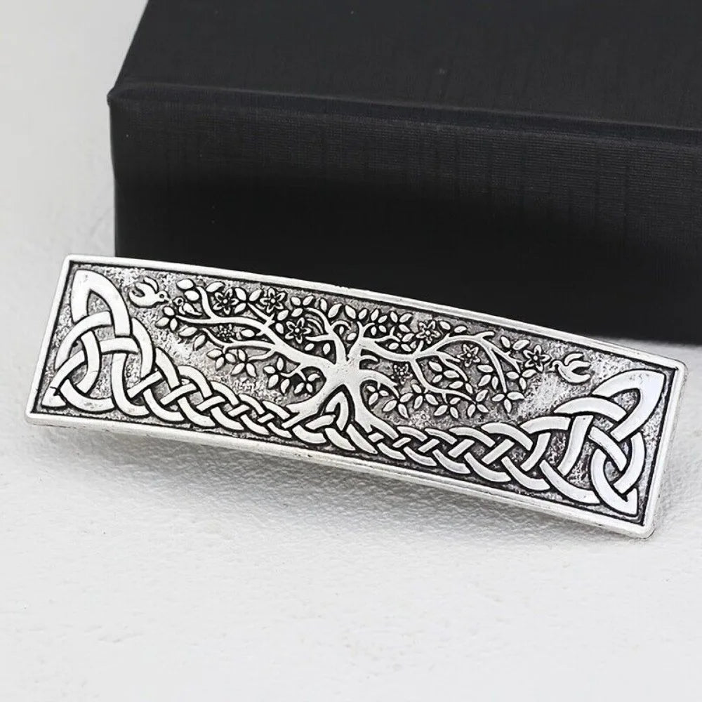 4pcs Vintage Crow Rectangular Hairclip, Barrettes, Vintage Viking Celtic Knot