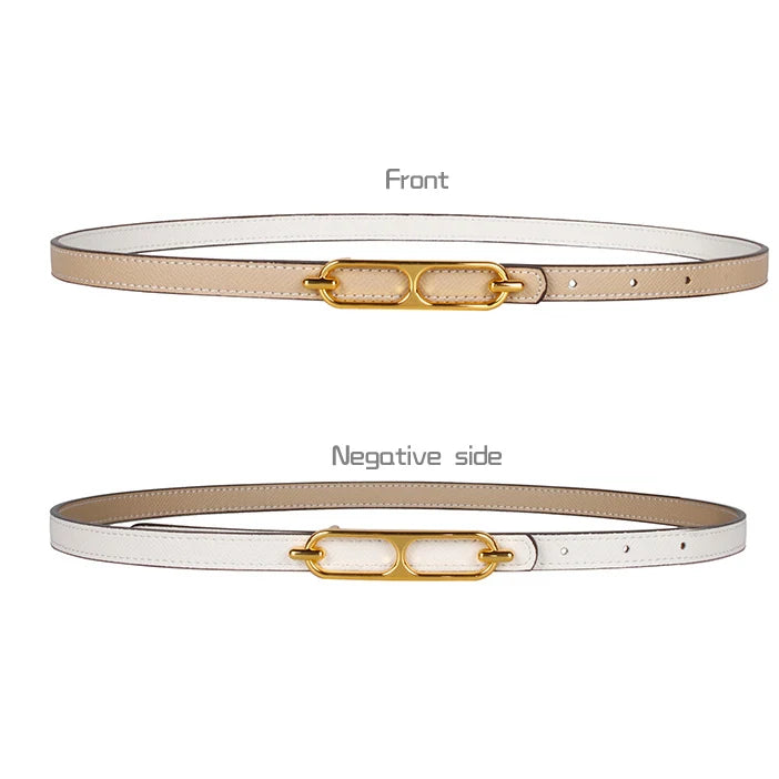 Double-sided use of women's leather belt decorated  fashion jeans wild trend luxury design top quality brand