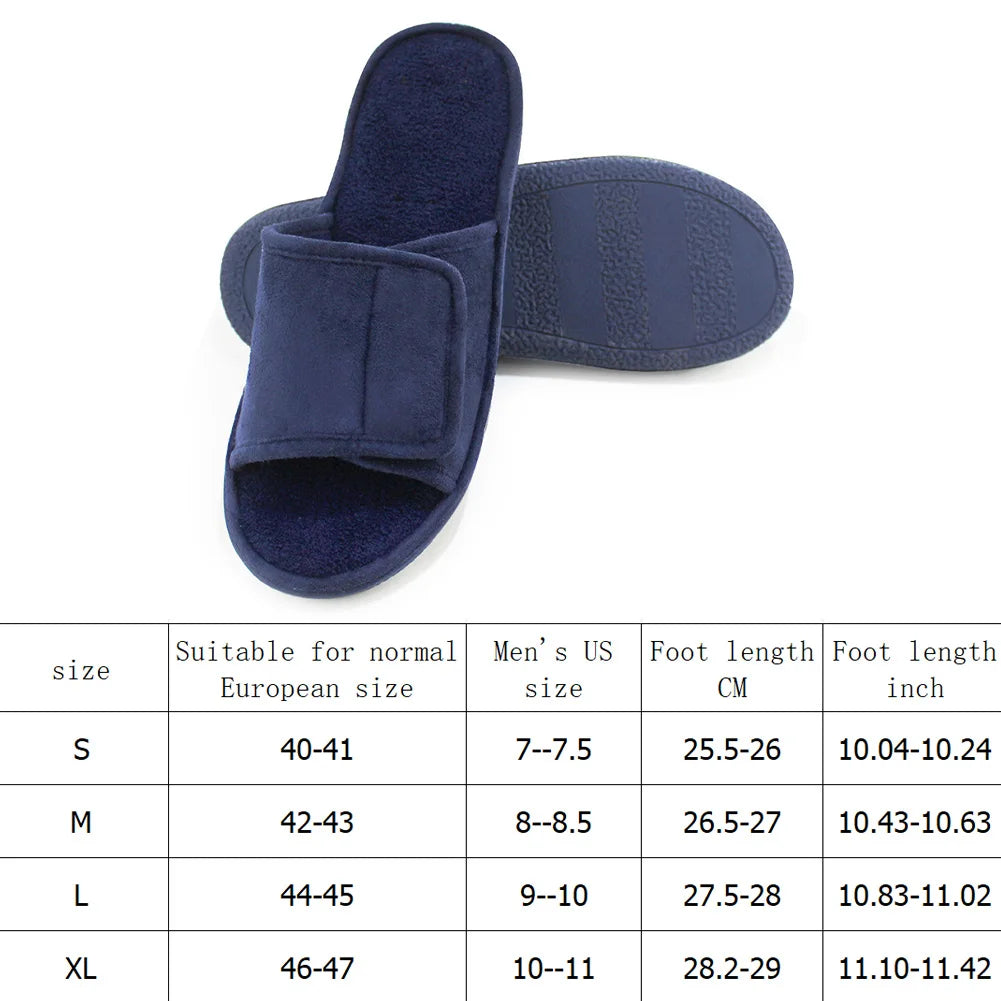 Adjustable House Shoes Memory Foam Slide Slippers Indoor Outdoor Home Slippers Machine Washable