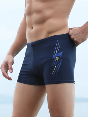 2 Pieces, Men's Boxer Racing Reduction Resistance Professional Swimming, Elastic Swimming and Surfing Shorts