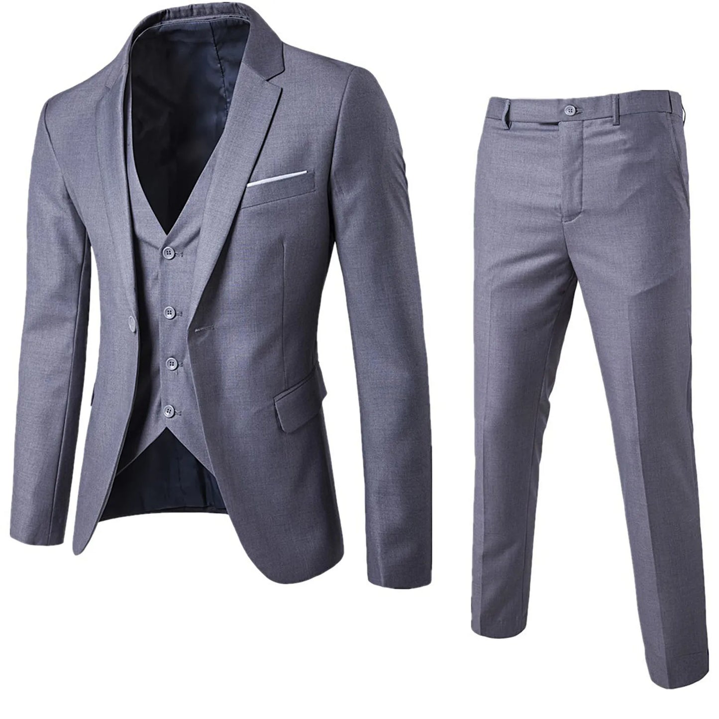 Men Blazer 3Piece Set Wedding Formal Elegant Business Luxury Full Vest Pants Coats Classic Jackets Suit Coat Blazers Trousers