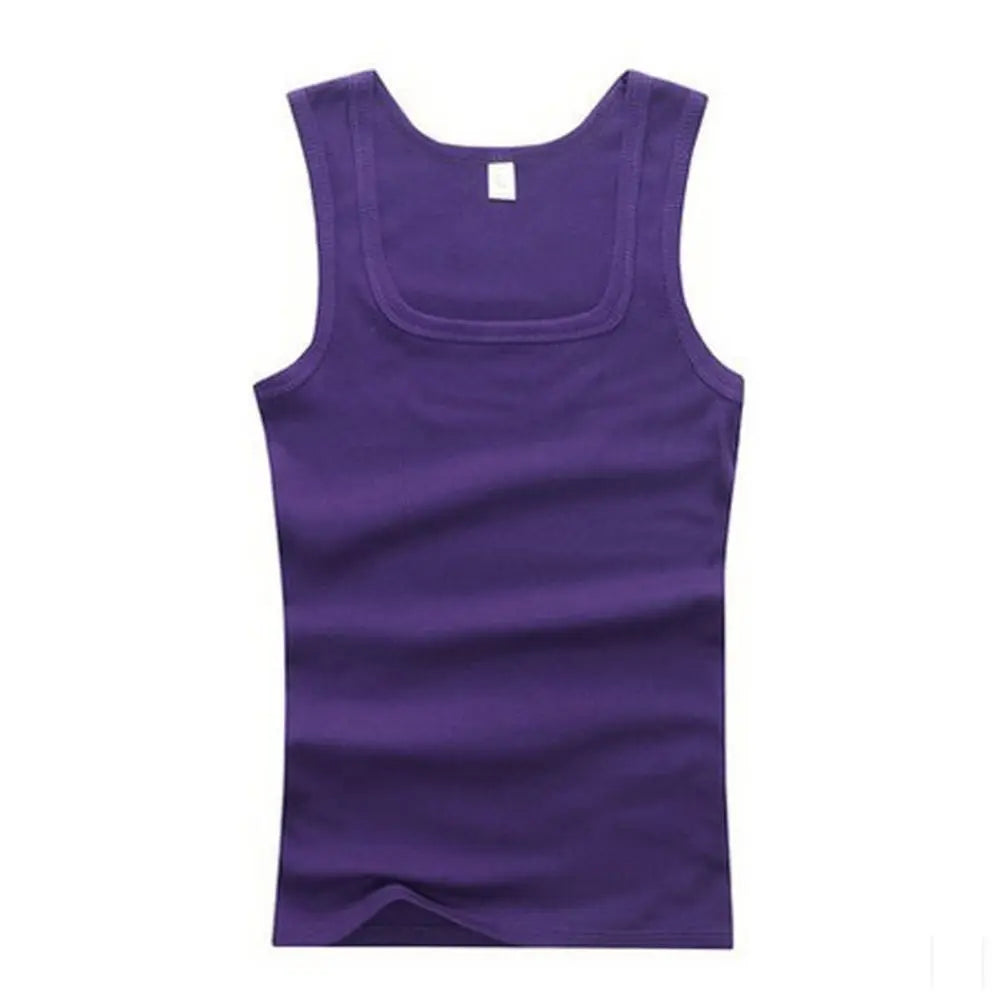 Summer  clothes Women Basic Elastic tank top Pure Cotton Sleeveless  t-shirt Bodybuilding Fitness T-shirt