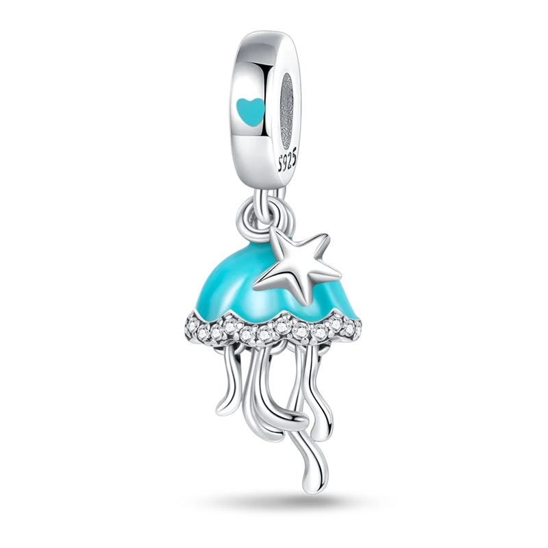 Luminous Ocean Series 925 Silver Turtle Charm Suitable for Pandora Bracelet