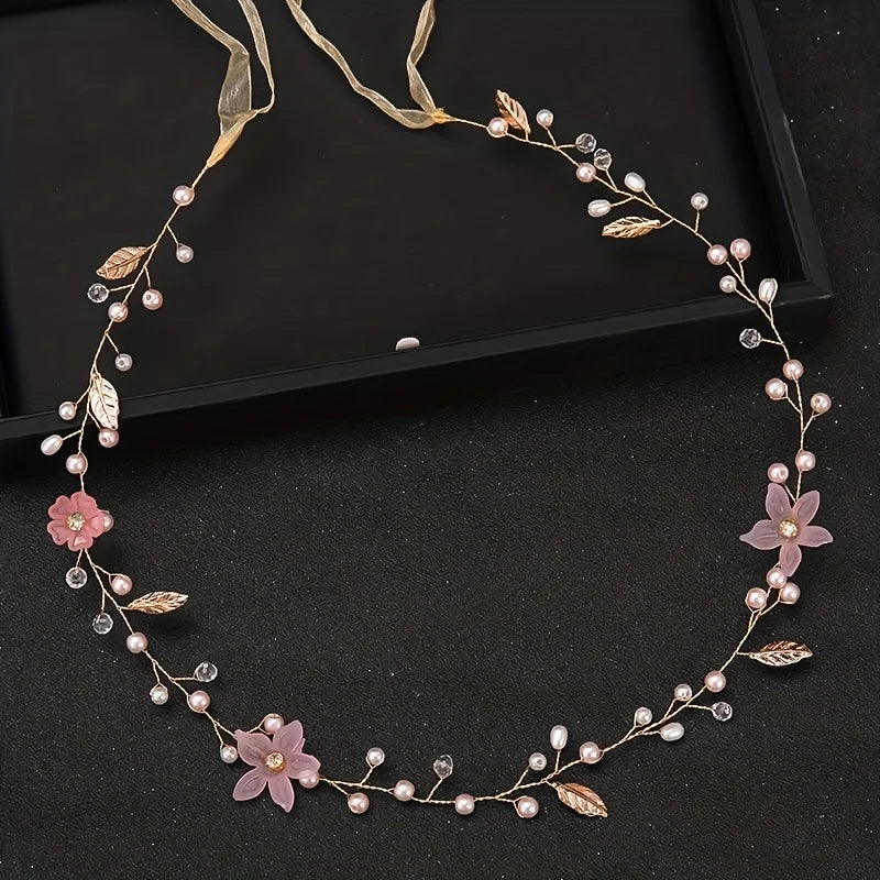 Crystal Leaf Hair Vine Band Headband Rhinestone Flower Headband For Women Hair Accessories Jewelry Headband