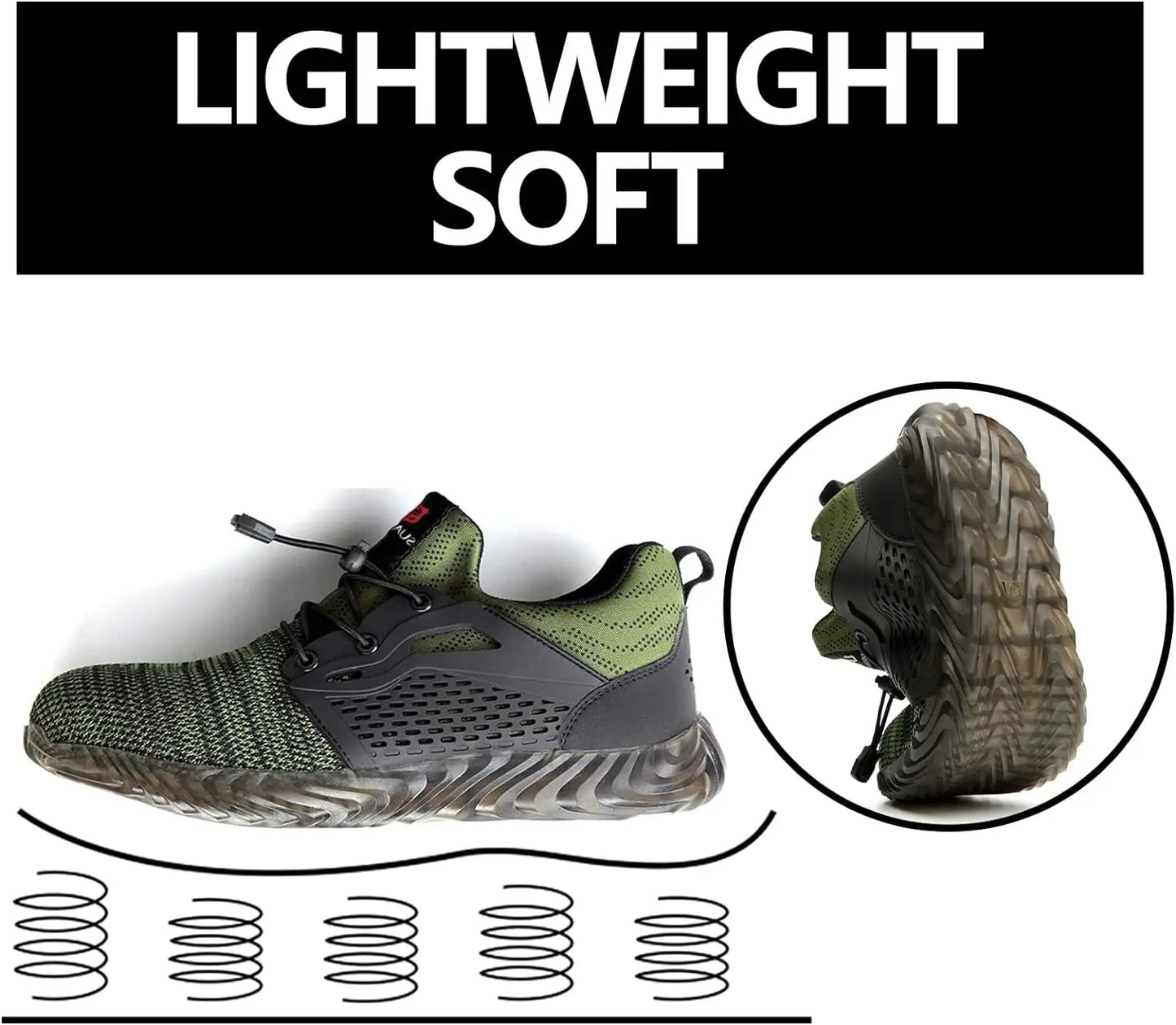 Steel Toe Sneakers  Indestructible Work Shoes Lightweight Comfortable Safety Boots