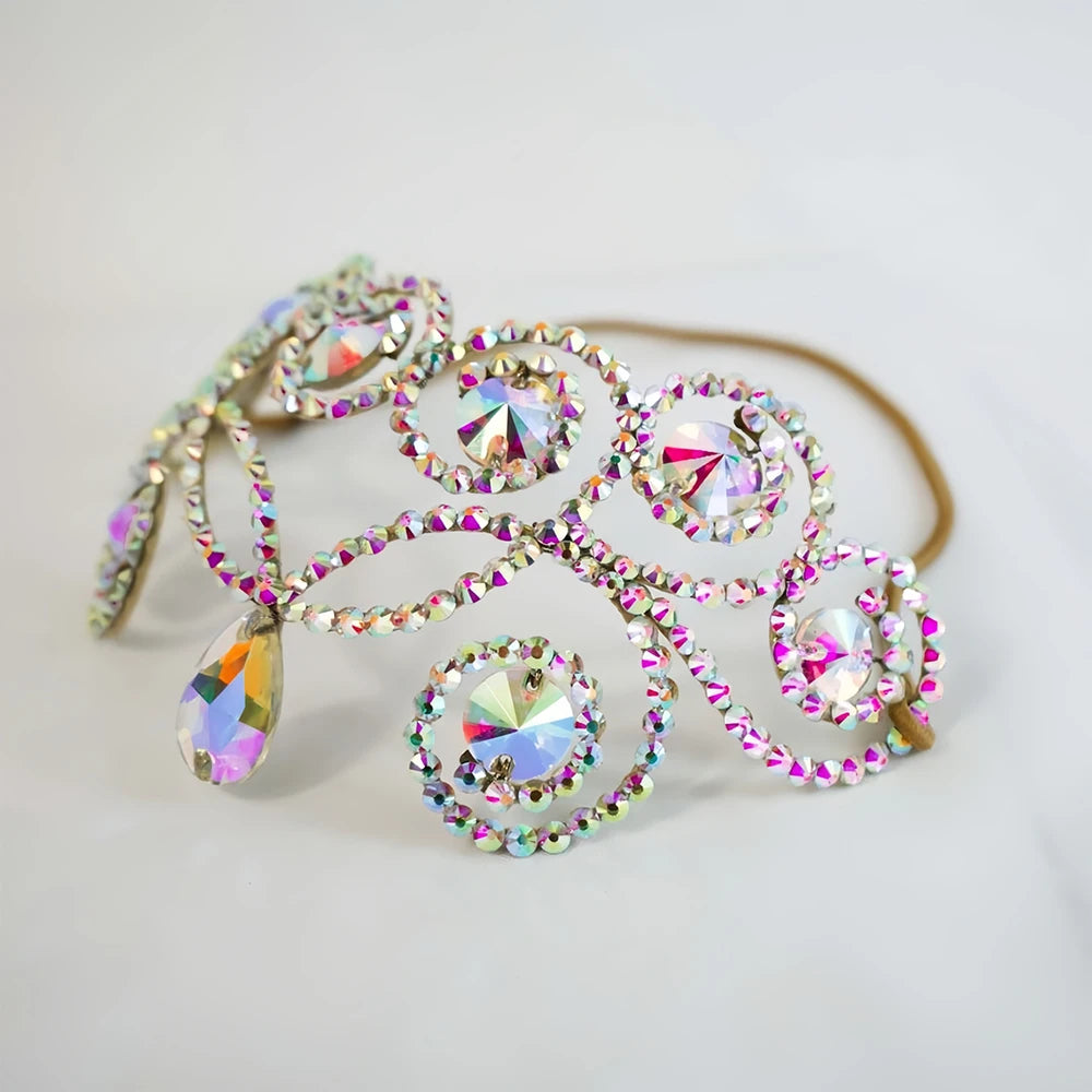 Forehead Chain  Head Decoration Colourful Geometric Rhinestone Headpiece