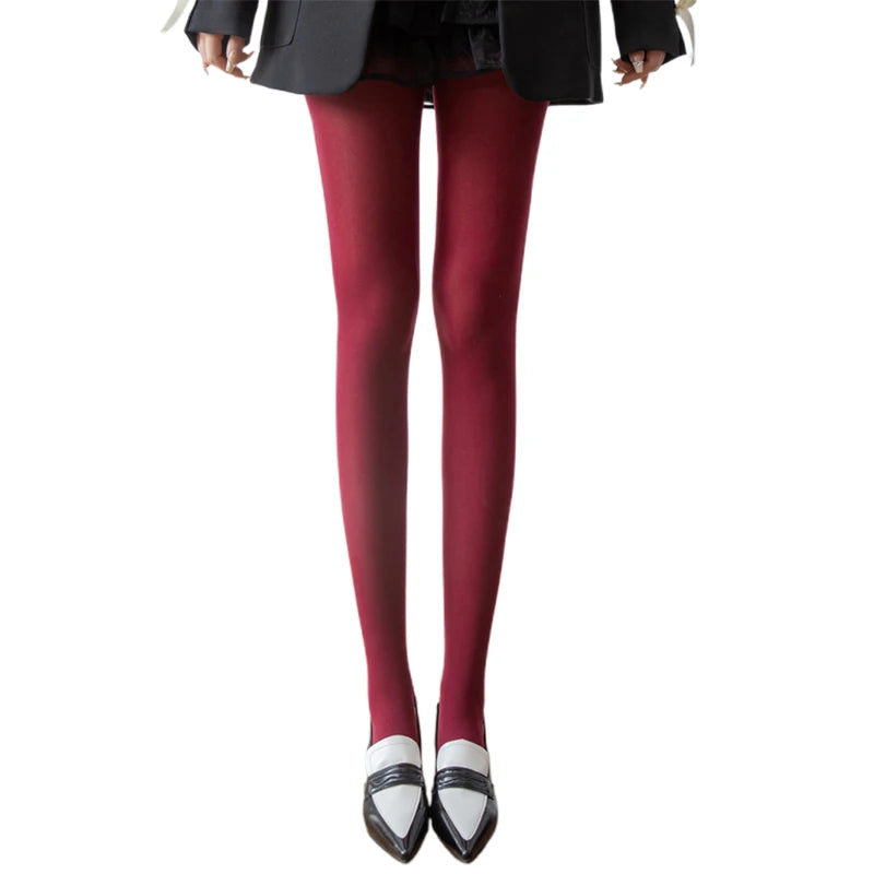 Velvet Leggings Stylish Solid Color Stretchy Tights Hosiery for Evening Outfit