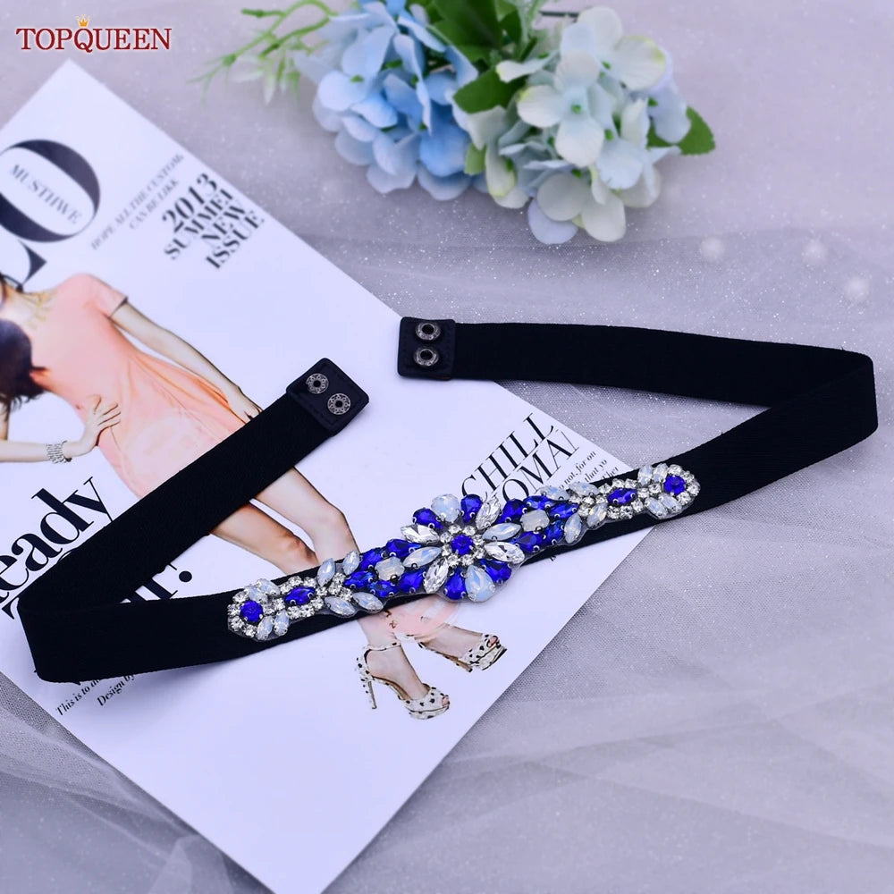 Elastic Belt Fashion Sparkly Rhinestone Stretch Waistband