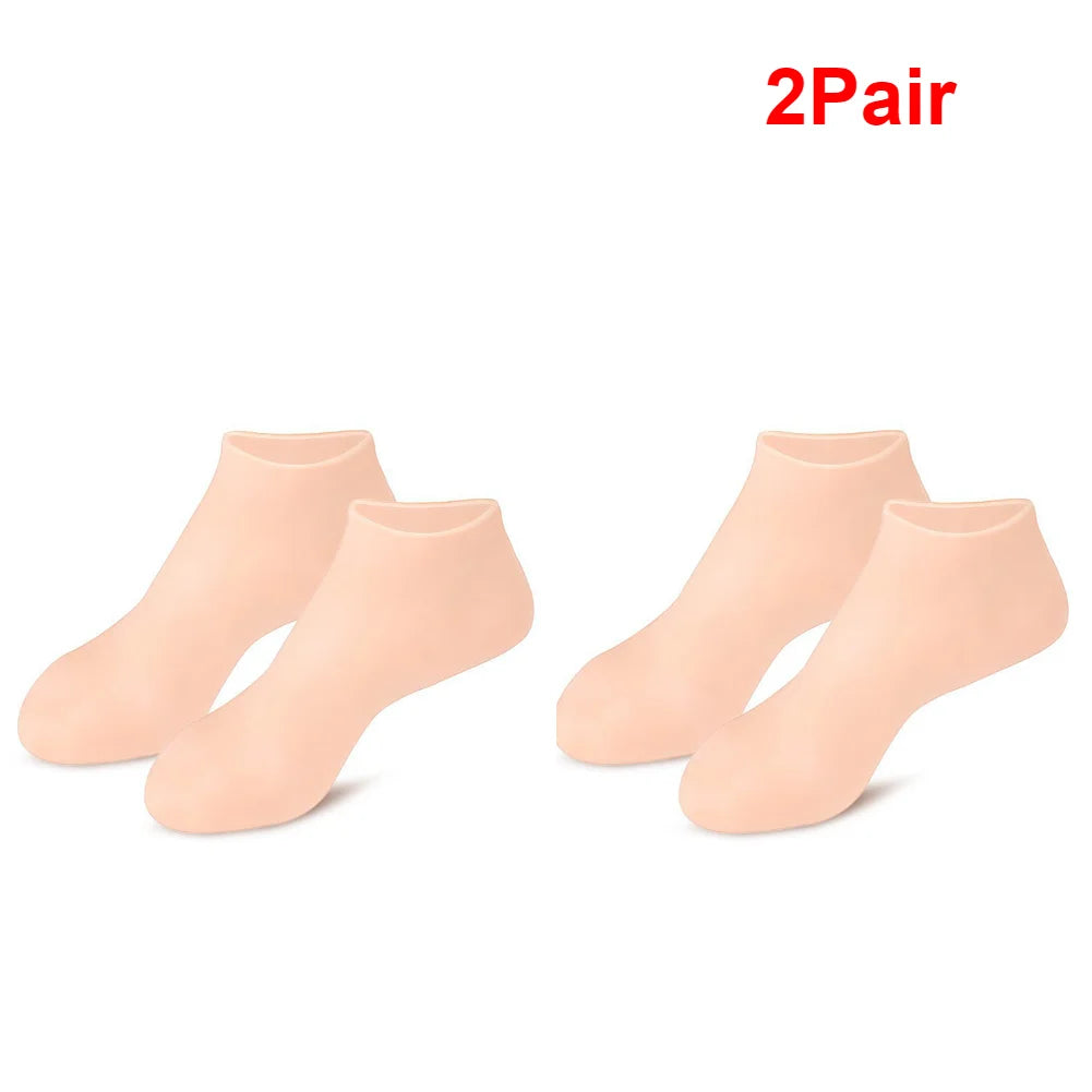 1-5 Pair Silicone Moisturizing Foot Socks for Dry Cracked Feet