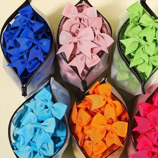 5/10/20Pcs Mini Solid Bows Elastic Hair Bands Small Rubber Band Hair Rope Ponytail Holder Headwear Hair Accessories