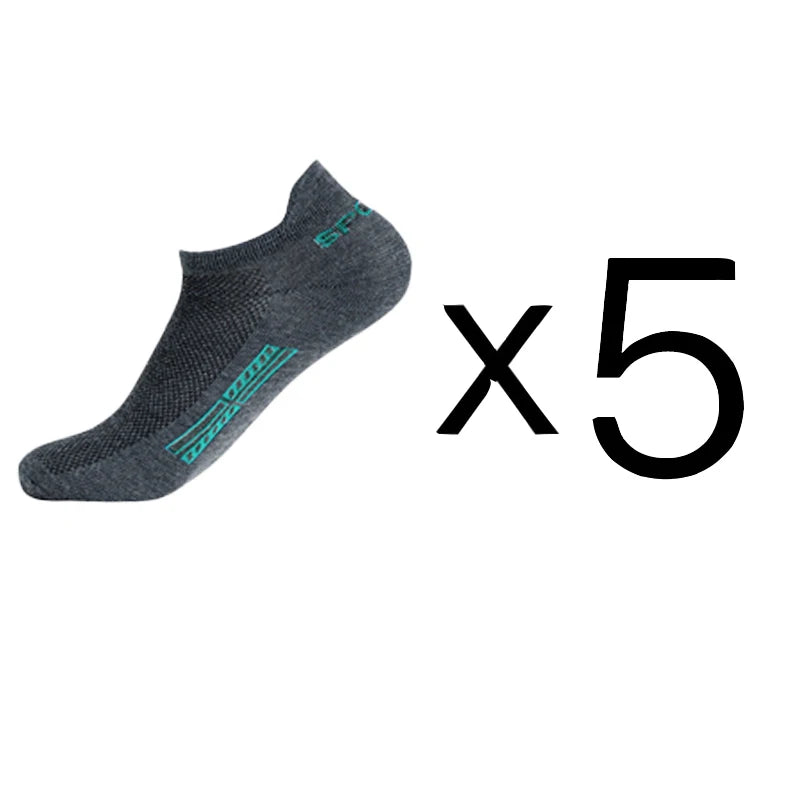 5 Pairs/Lot High Quality Men Ankle Socks Breathable Cotton Sports Mesh Casual Athletic Thin Cut Short Plus Size