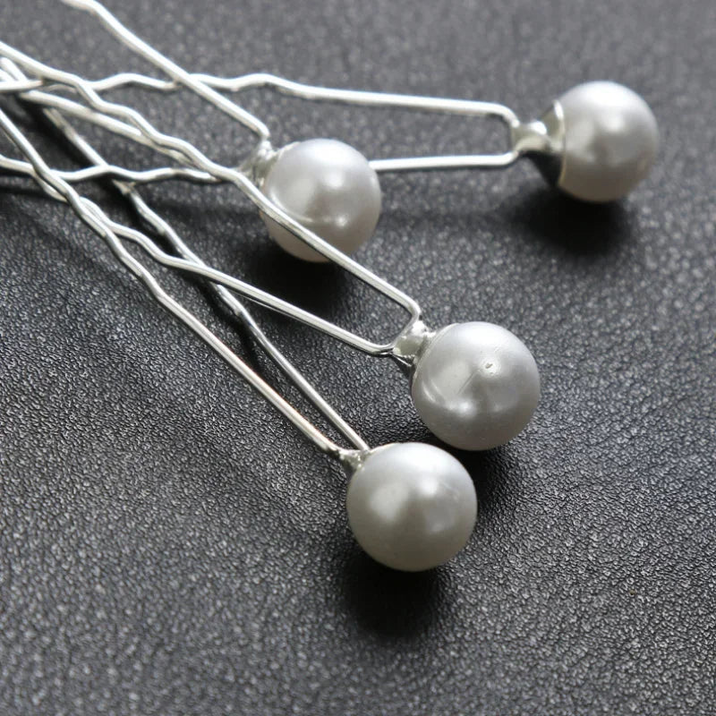20pcs Women U-shaped Pin Metal Barrette Hair Clip Hairpins Simulated Pearl  Hair Accessories  Hairstyle Tools