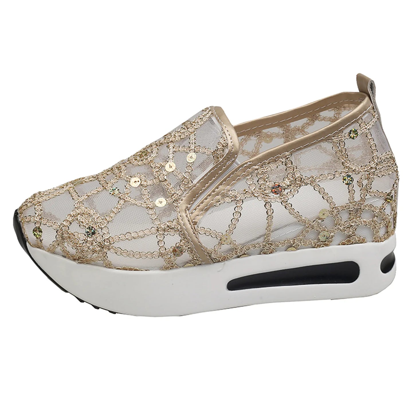 Ladies Breathable Knitted Mesh Sneakers Women's Tennis Shoes Pointed Flat Bottomed Single Shoes Female Sneakers
