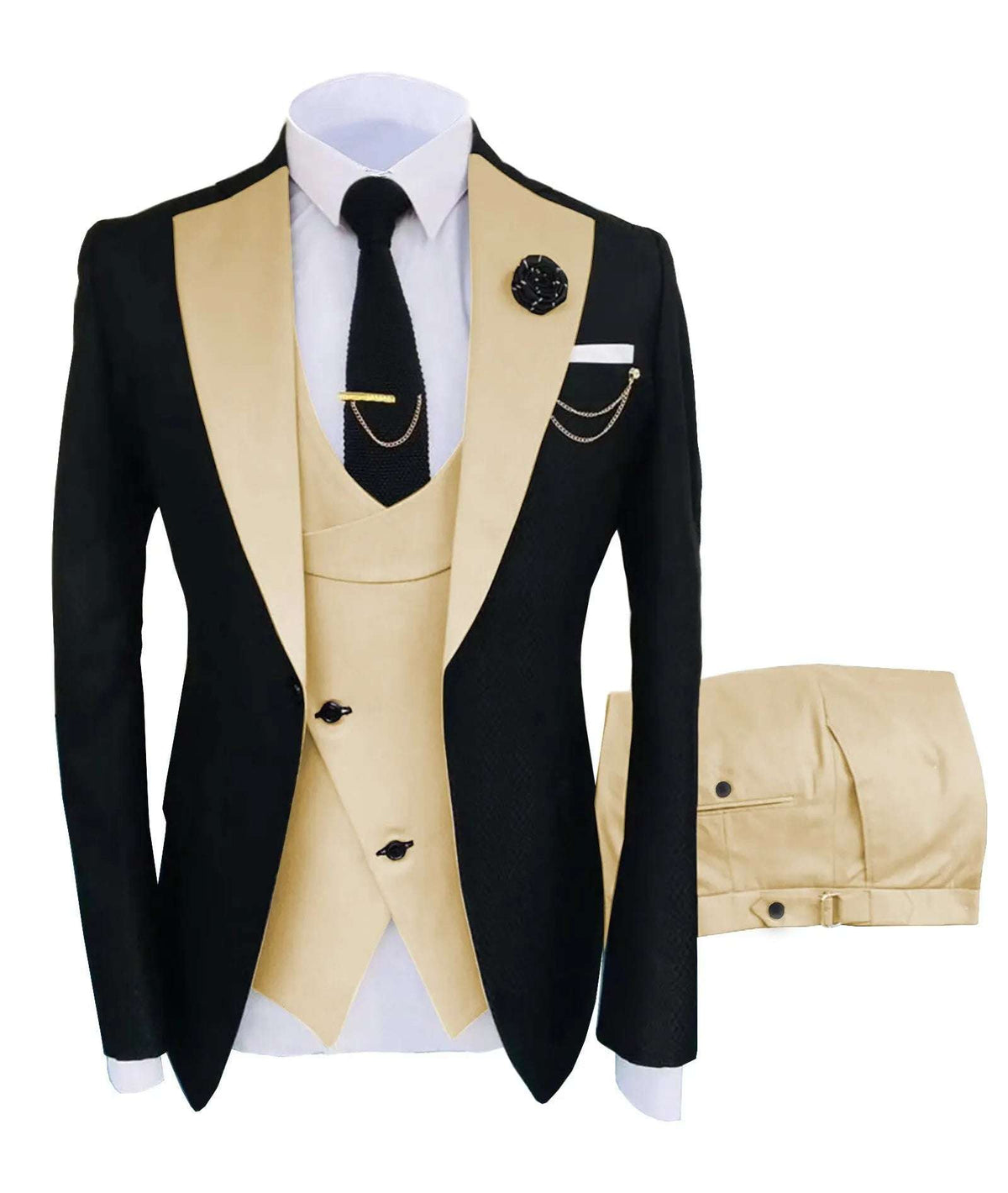 Popular Clothing Luxury Party Stage Men's Suit Groomsmen Regular Fit Tuxedo 3 Piece Set Jacket+Trousers+Vest
