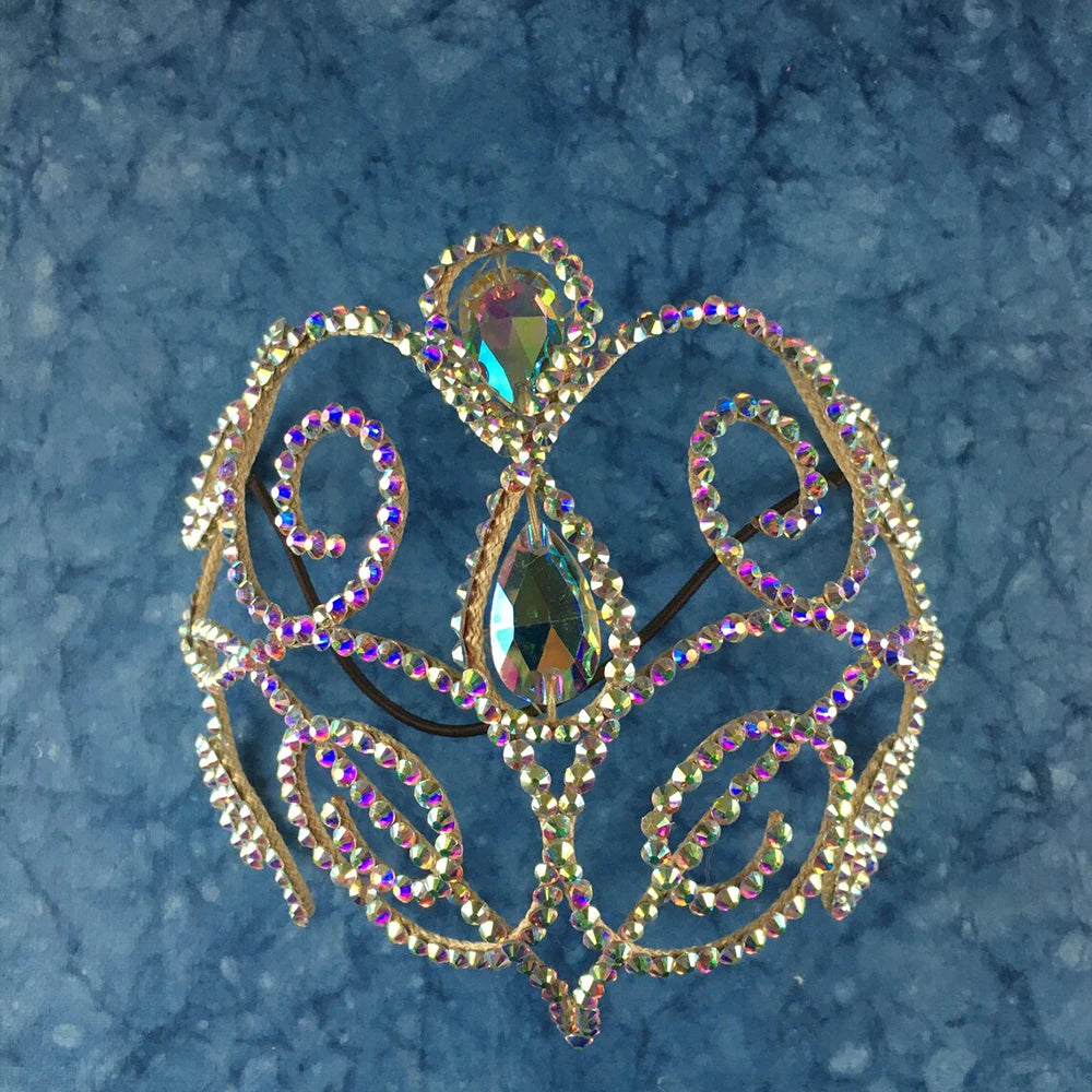 Gorgeous Belly Dance Headpiece  Hair Jewelry Colorful Rhinestone Head Chain