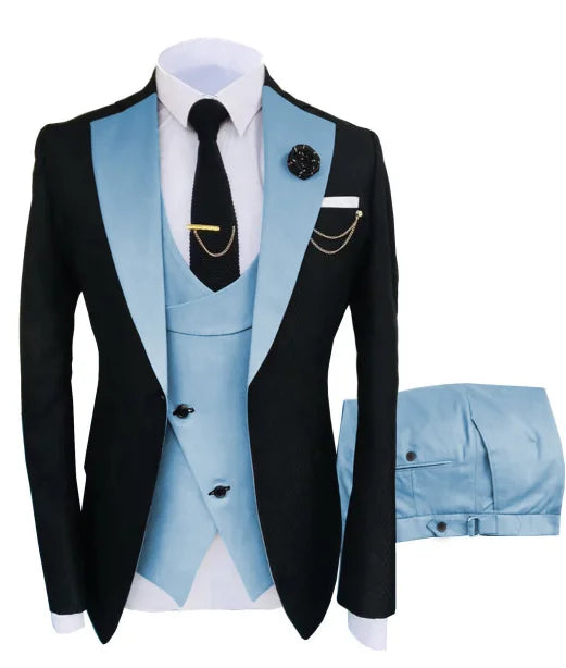 Popular Clothing Luxury Party Stage Men's Suit Groomsmen Regular Fit Tuxedo 3 Piece Set Jacket+Trousers+Vest