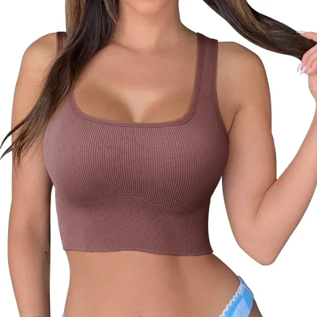 Tank Top Casual Ribbed Crop Tops  Yoga Seamless Camisole