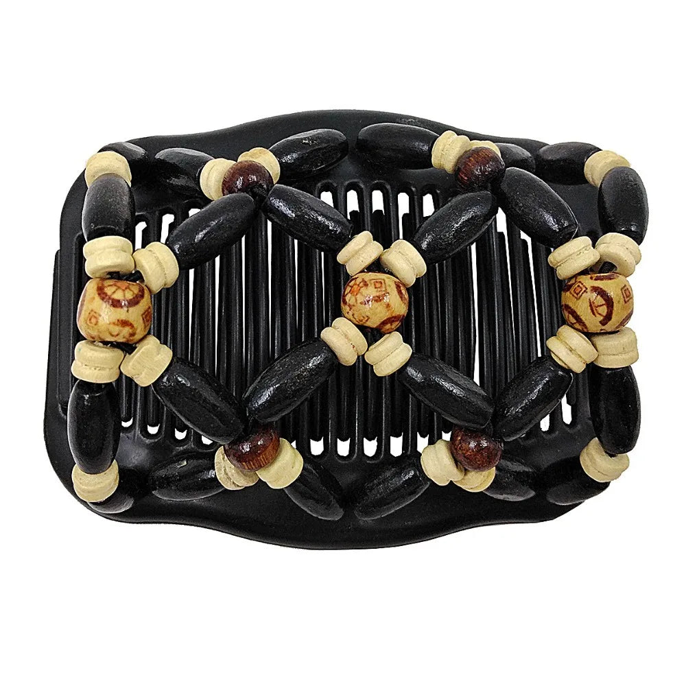 Shiny Rhinestone Beaded Hair Claws Magic Tuck Comb Updo Elastic Headwear Bun Ponytail Holder Beads Hair Combs Hair Styling Tools