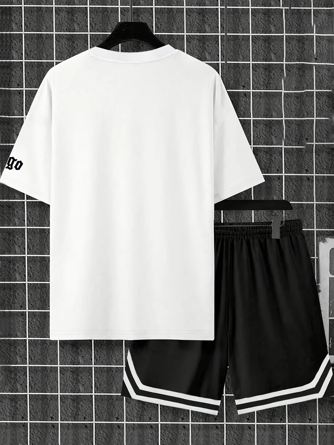 Summer men's suit Basketball Style 2-piece 3D printed T-shirt and shorts Casual breathable polyester men's wear
