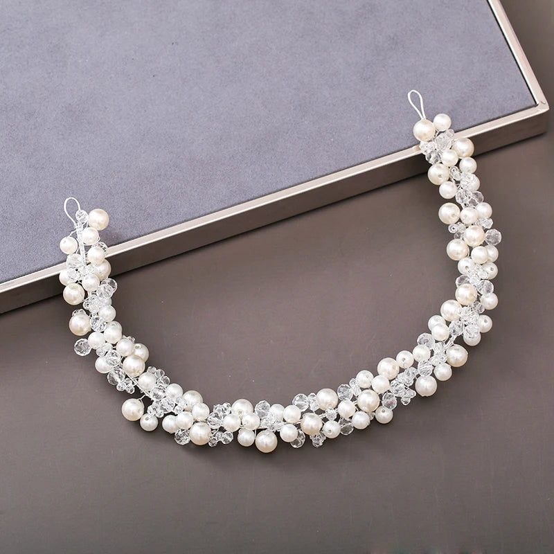 Pearl Crystal  Headband Hairband Rhinestone  Hair Accessories Jewelry Vine For Women