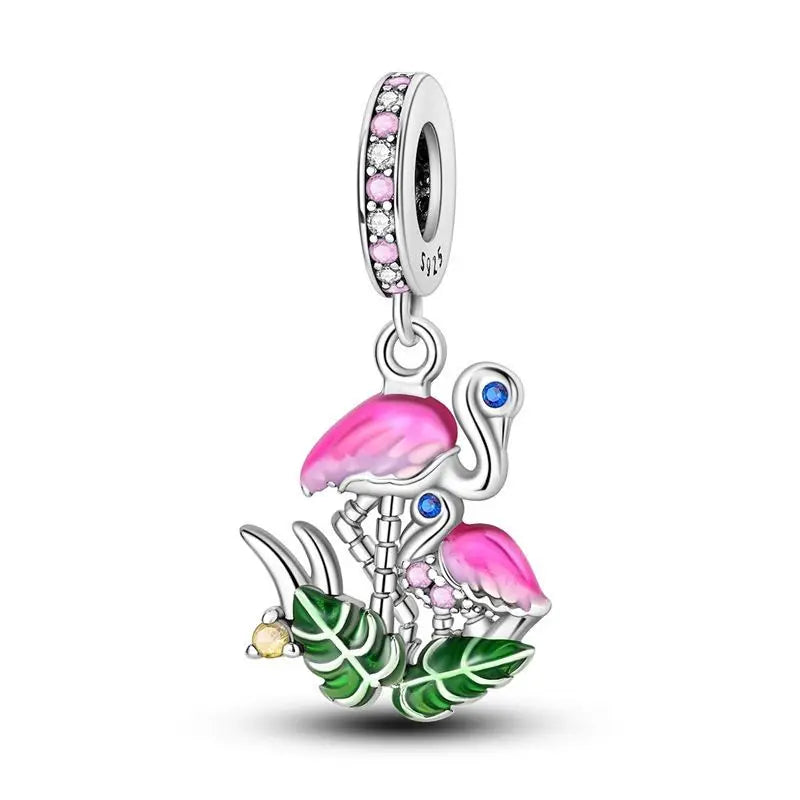 925 Sterling Silver Lion Dragonfly Animal Pendant Bracelet Charms