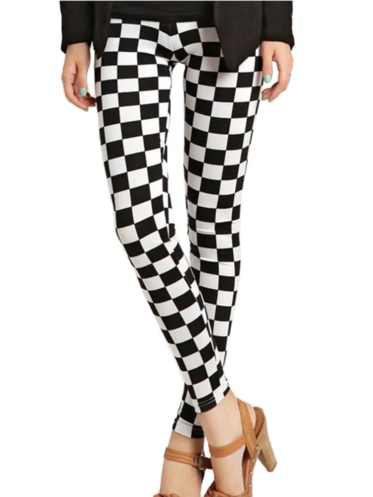 Graffiti Leggings Patterned Print Leggings For Women Leggings Houndstooth  Elastic Design Vintage Leggings