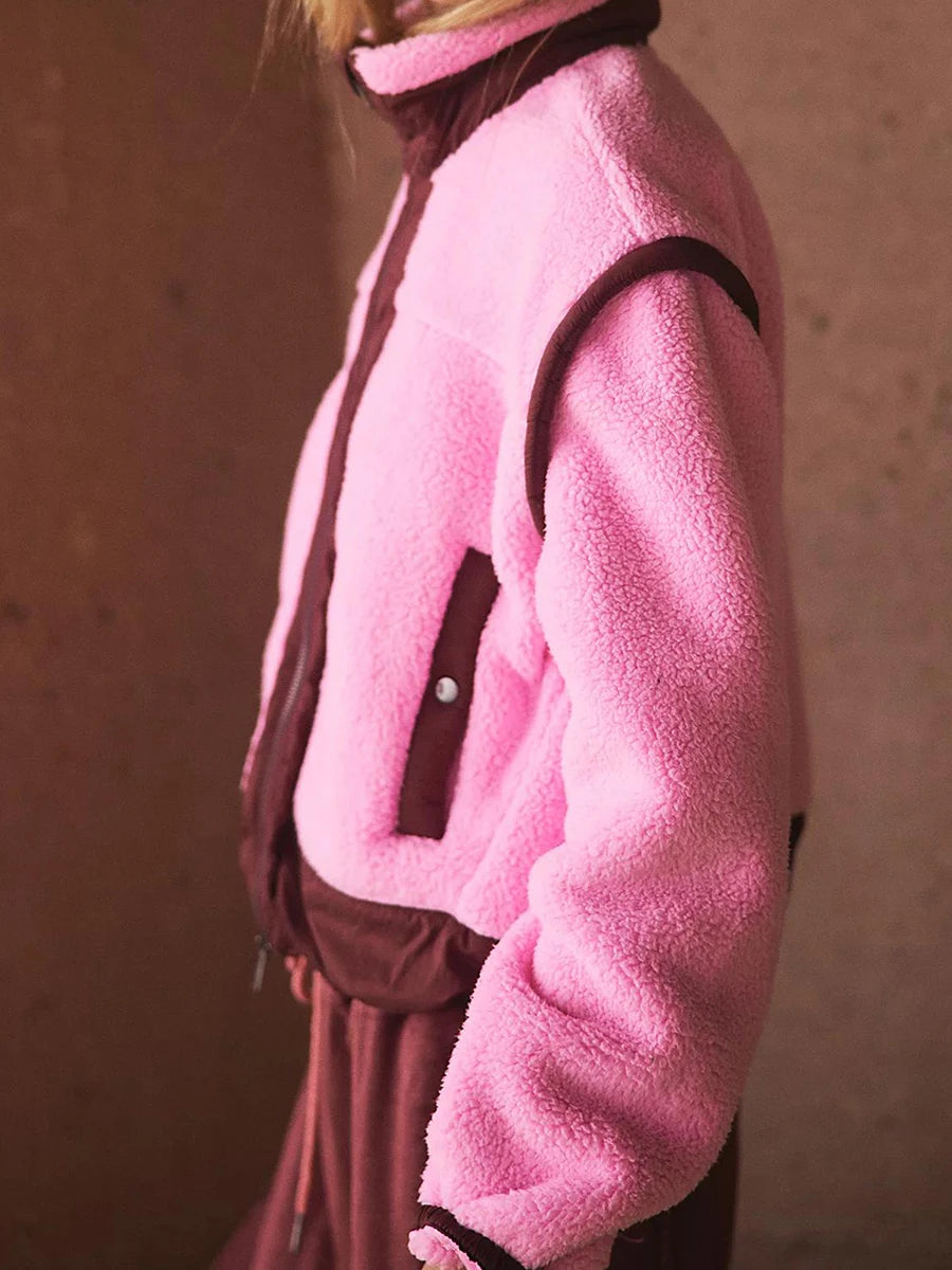 Quilted Puffer Jacket with Hood Long Sleeve Winter Warm Zip Up Coat Stand Collar Outdoor Parka Coat
