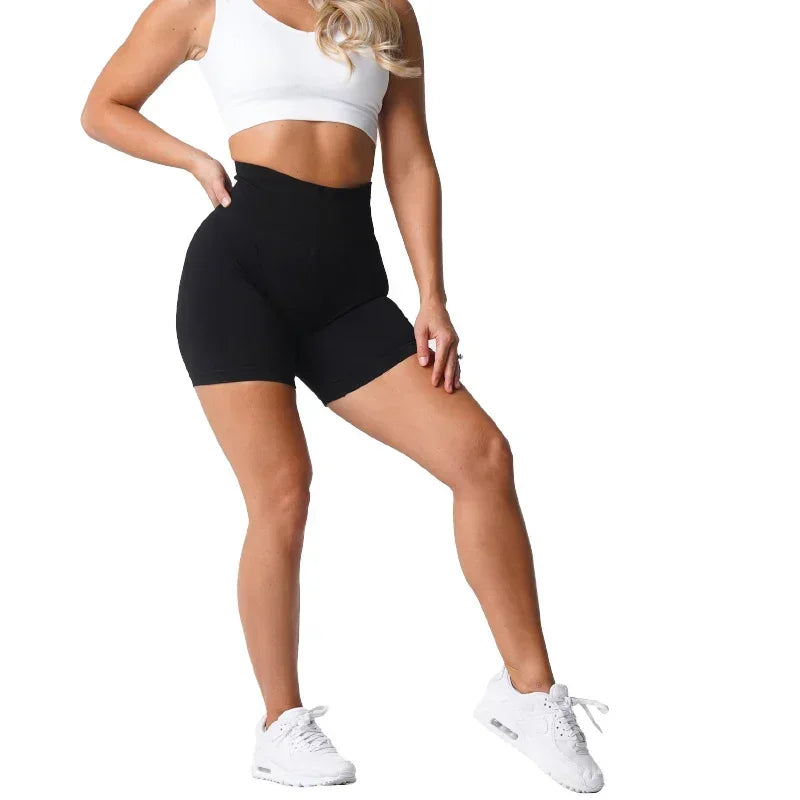 Spandex Solid Seamless Shorts  Workout  Fitness  Yoga