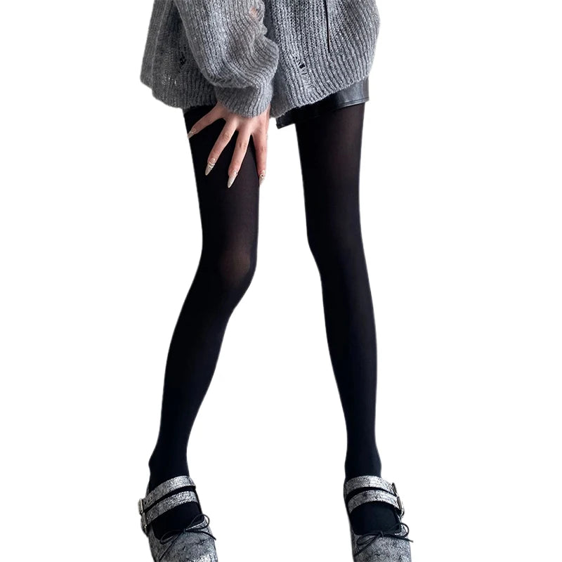 Velvet Leggings Stylish Solid Color Stretchy Tights Hosiery for Evening Outfit