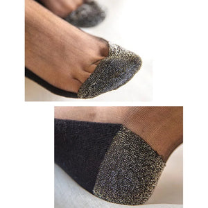 3 Pairs Spring Summer Women's Ultrathin Transparent Socks Glitter Crystal Glass Silk Socks Soft Lace Shiny Elastic Short Socks