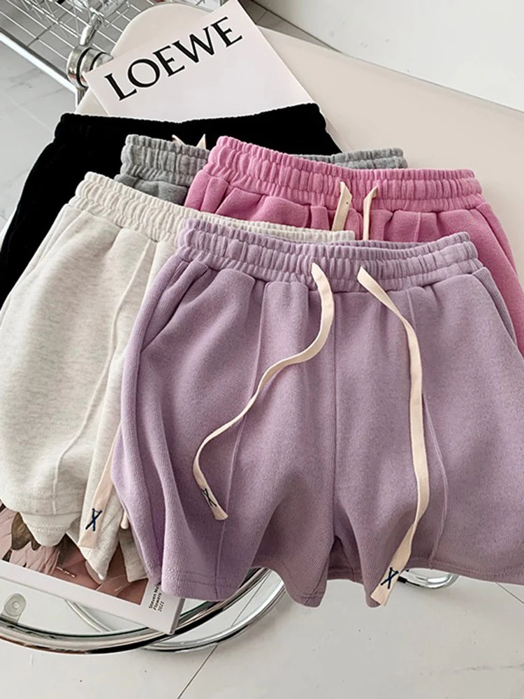 Shorts Women Elasticity Lovely Style Sweet Simple Pure Oversize Trousers