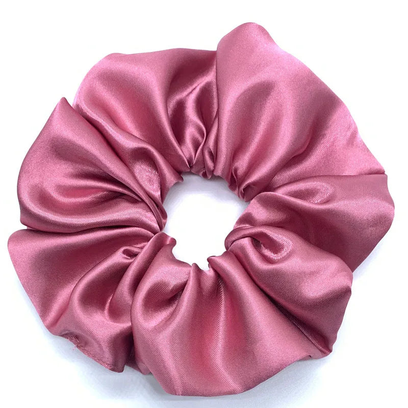 Fashion Oversized Silk Scrunchies for Women Chiffon Elastic Hair Ties Ponytail Holder Headwear