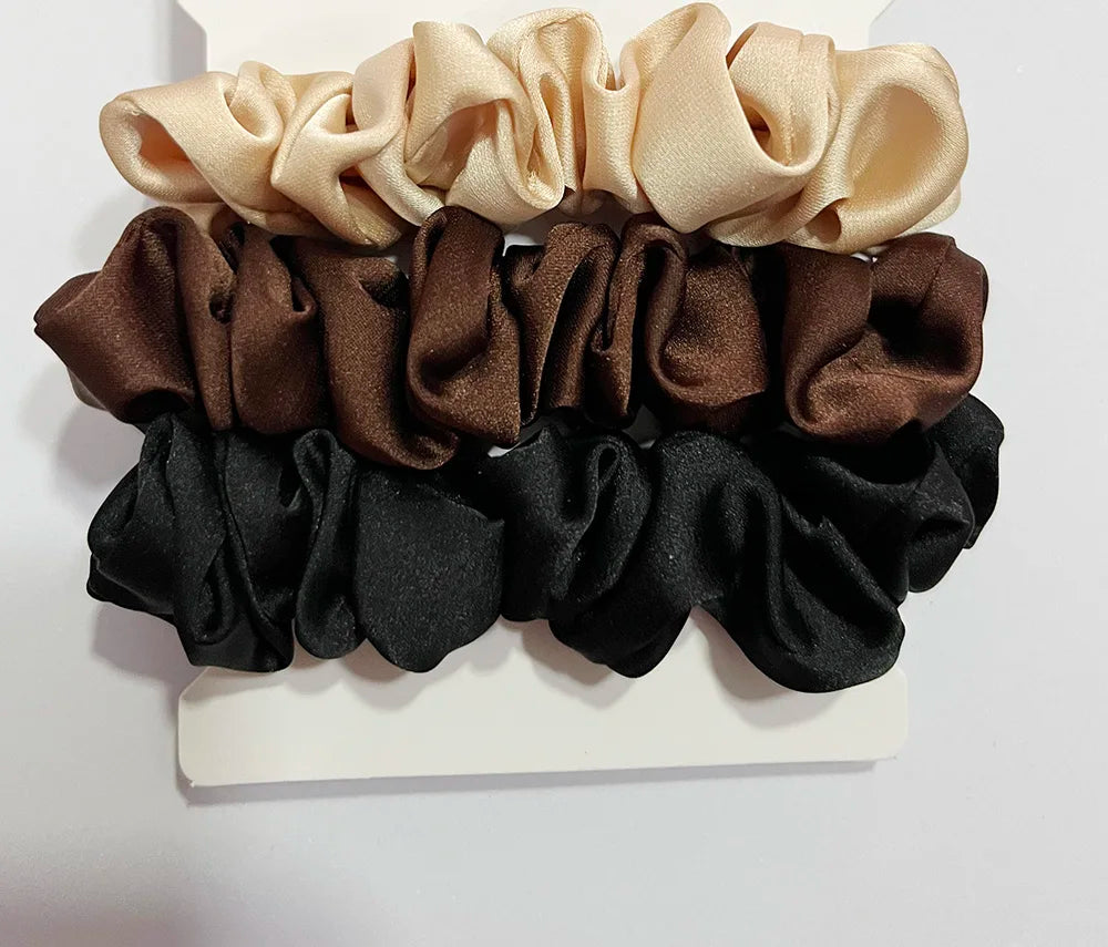 3PCS/Set Corduroy Knitted Small Scrunchies Elastic Hair Ties Women Girls Satin Ponytail Rubber Hair Bands Rope Hair Accessories