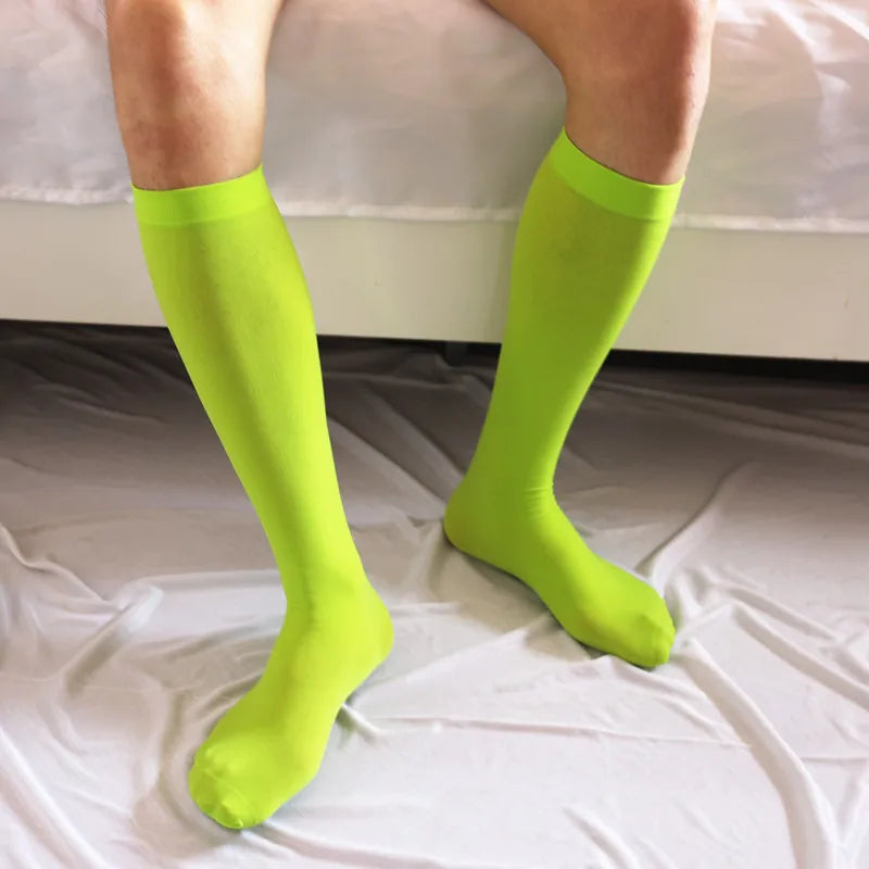 1 Pair Men's Business Suit Socks Ultrathin Mid-Length Tube Summer Breathable Gentleman Sexy Formal Business Stockings